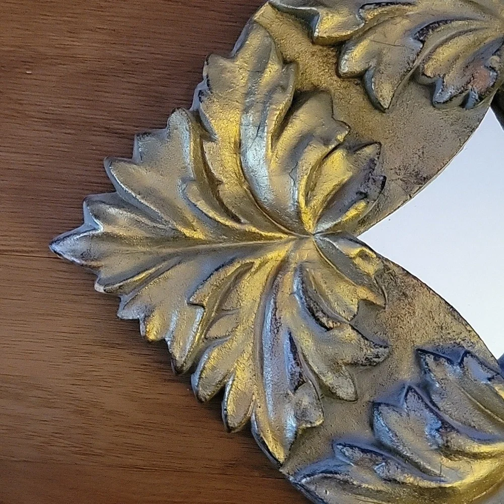 Gold Leaf Corners 3D set of 2 wall mirrors 12